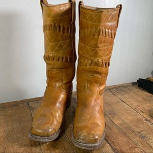 Vintage boulet women leather cowboy boots
